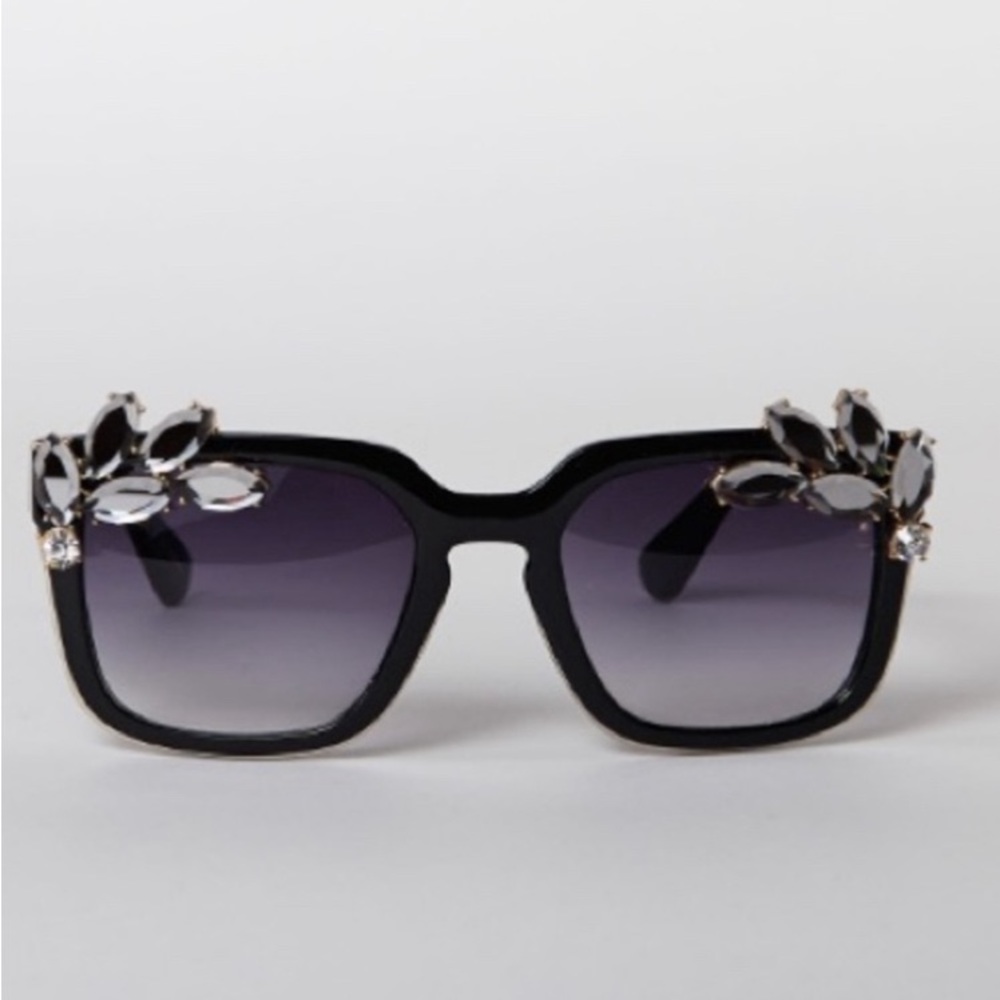 Embellished Black Rhinestone Sunglasses